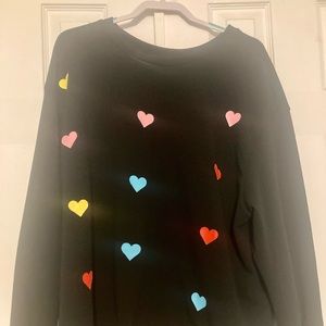Womens plus, Adorable Colored-Heart Sweatshirt